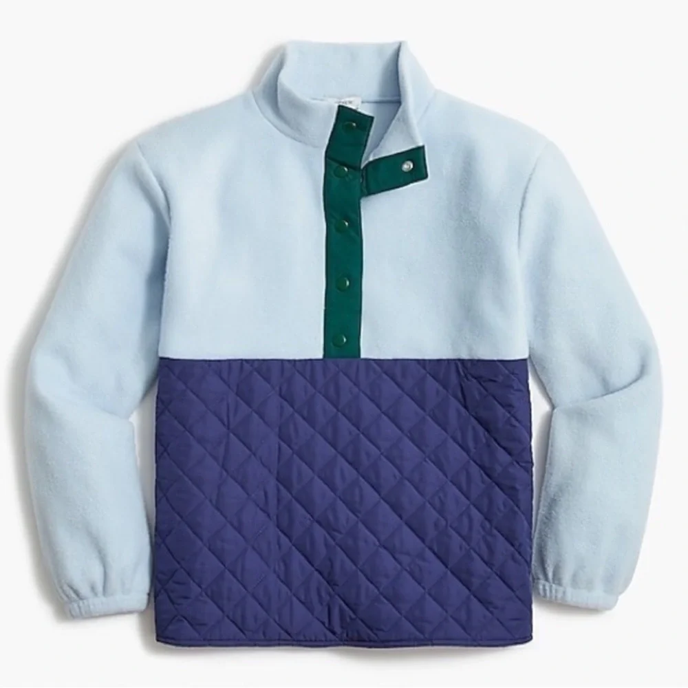 Like New - J. Crew Quilted Sherpa Half Zip Sweater - size XS
